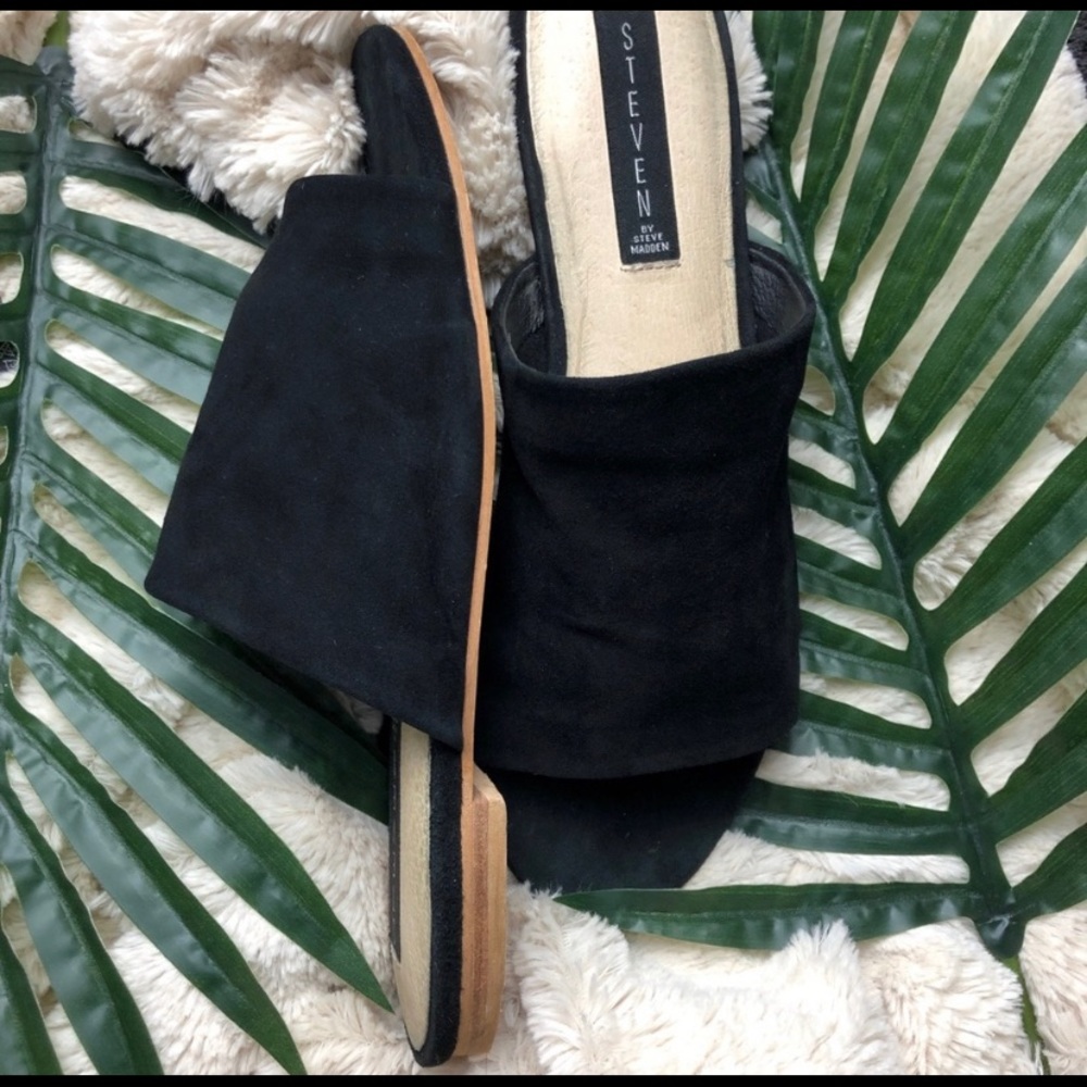 Black Suede Sandals slip on